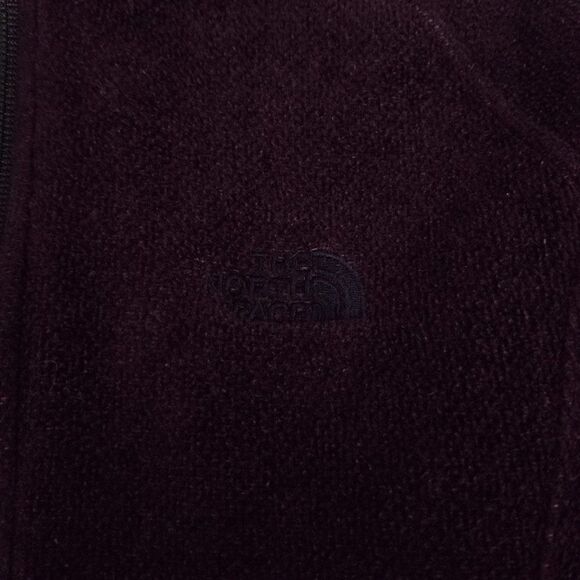 NORTH FACE Burgundy Polartec Fleece Zip Sweater Teddy Jacket Small Gorpcore - Picture 4 of 9
